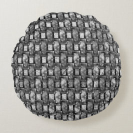 Carved och nedfläckad grått rektangulärt tallrikar rund kudde