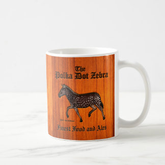 Carved Polka Dot Zebra English Pub Kaffemugg