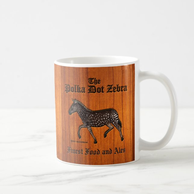 Carved Polka Dot Zebra English Pub Kaffemugg (Höger)