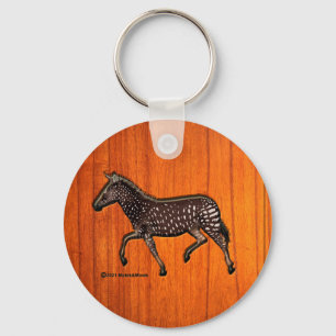Carved Polka Dot Zebra Nyckelring