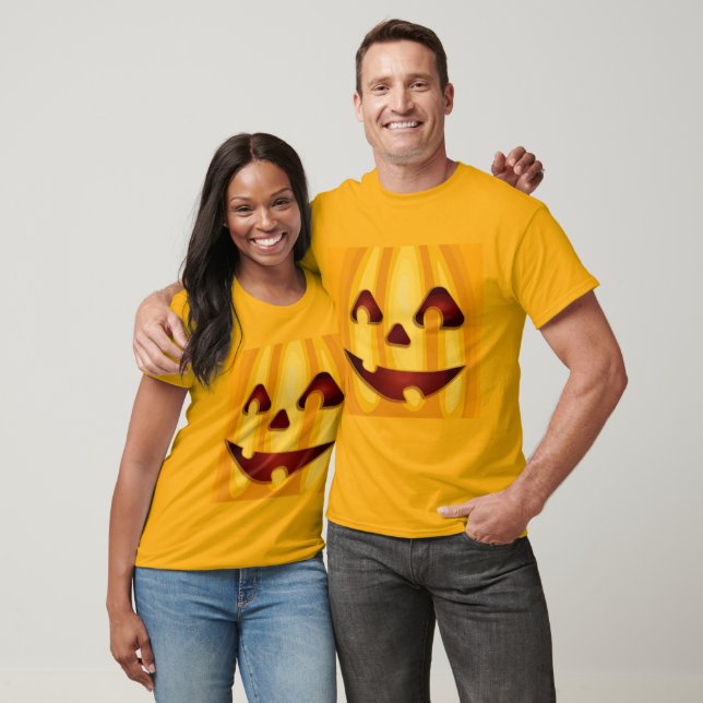 Carved pumkin-leende Halloween-design T-Shirt (Unisex)