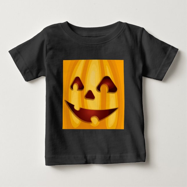 Carved pumkin-leende Halloween-design T-Shirt (Framsida)