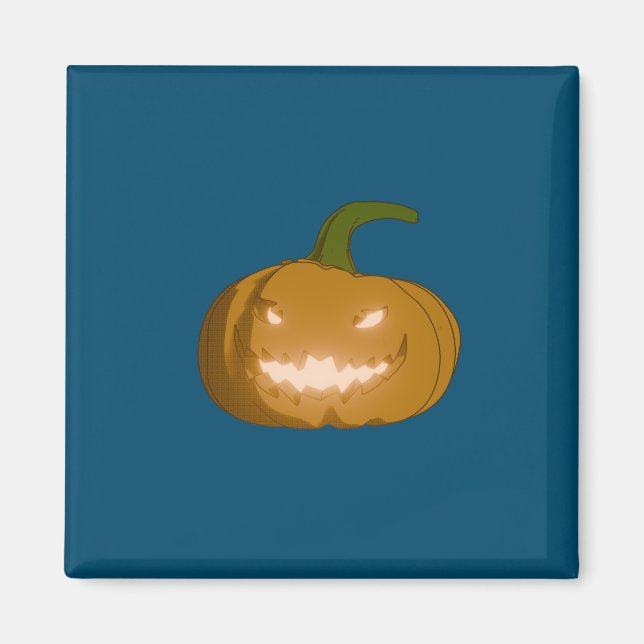 Carved Pumpkin Fridge Magnet (Framsidan)