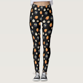 Carved Pumpkin Orange Crystals Ro Halloween Leggings