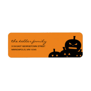 Carved Pumpkins Halloween-adressetikett Returadress Etikett
