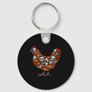 Carved Pumpkins Halloween Chicken Cute Shape Farme Nyckelring