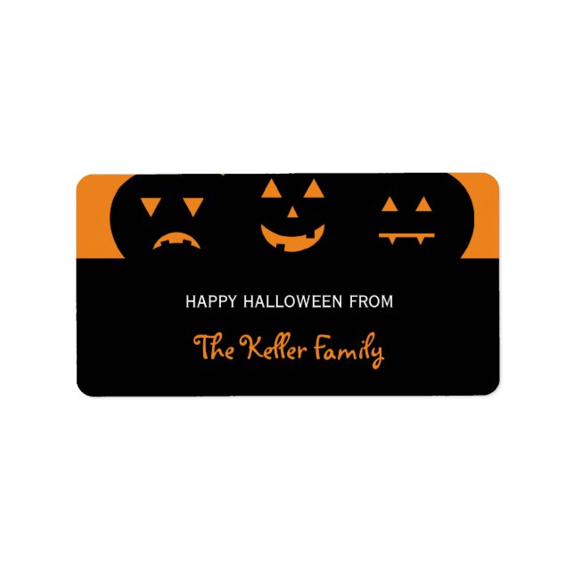 Carved Pumpkins Halloween Gift-etiketter Adressetikett (Framsidan)