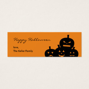 Carved Pumpkins Halloween Gift Märkre Litet Visitkort