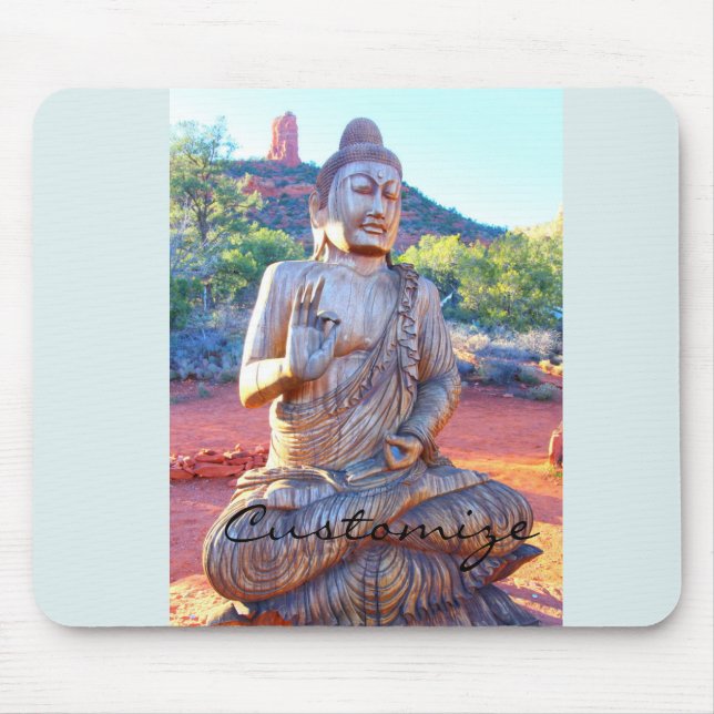 Carved sitta Buddha-staty Musmatta (Framsidan)