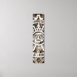 Carved Stone Mayan Aztec MesoAmerican Sol Calendar Canvastryck