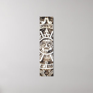 Carved Stone Mayan Aztec MesoAmerican Sol Calendar Canvastryck