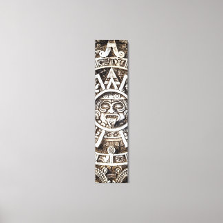 Carved Stone Mayan Aztec MesoAmerican Sol Calendar Canvastryck