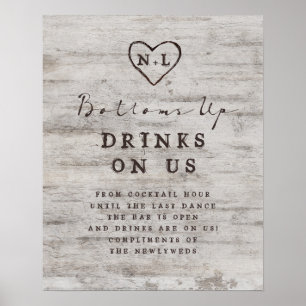 Carved Sweethearts Bröllop Open Pub Bord-tecken Poster