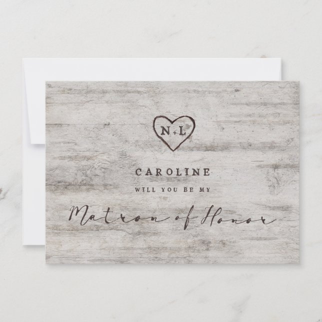 Carved Sweethearts Matron of Honor Frieri Card (Framsida)
