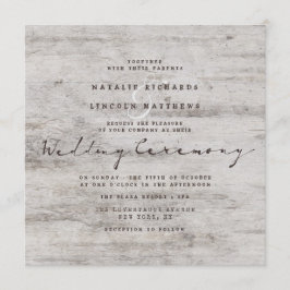 Carved Sweethearts Rustic Birch Bröllop Square Inbjudningar