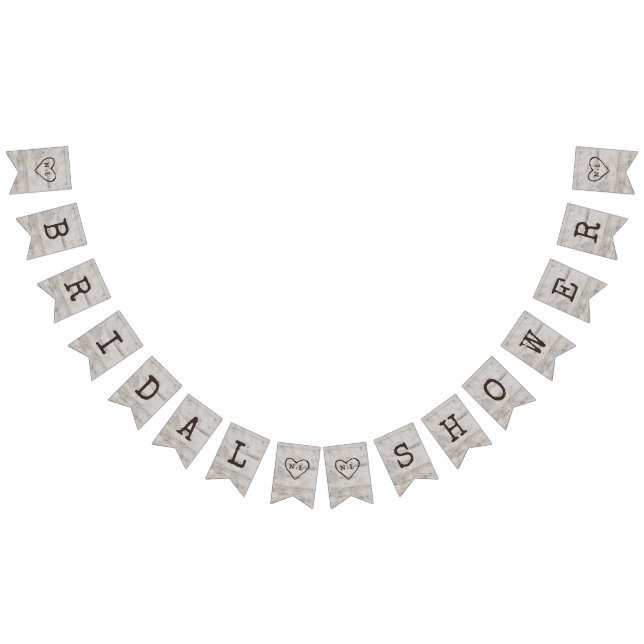 Carved Sweethearts Rustic Birch Möhippa Vimplar (Alla)