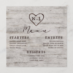 Carved Sweethearts Rustic Birch Wood Square - Midd Meny