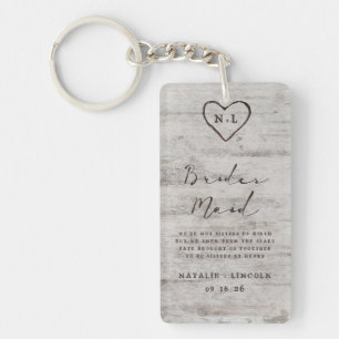 Carved Sweethearts Rustic to Bridesmaid Quote
