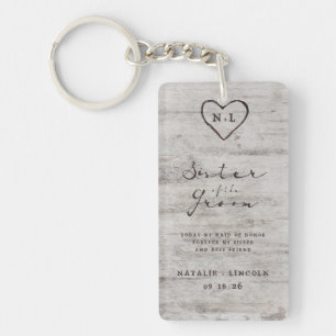 Carved Sweethearts Träd Sister of the Groom Quote