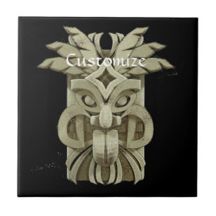 Carved Tiki Sculpture Thunder_Cove Kakelplatta