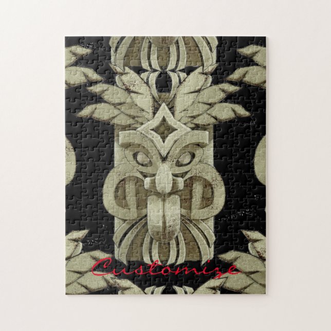 Carved Tiki Sculpture Thunder Pussel (Vertikal)