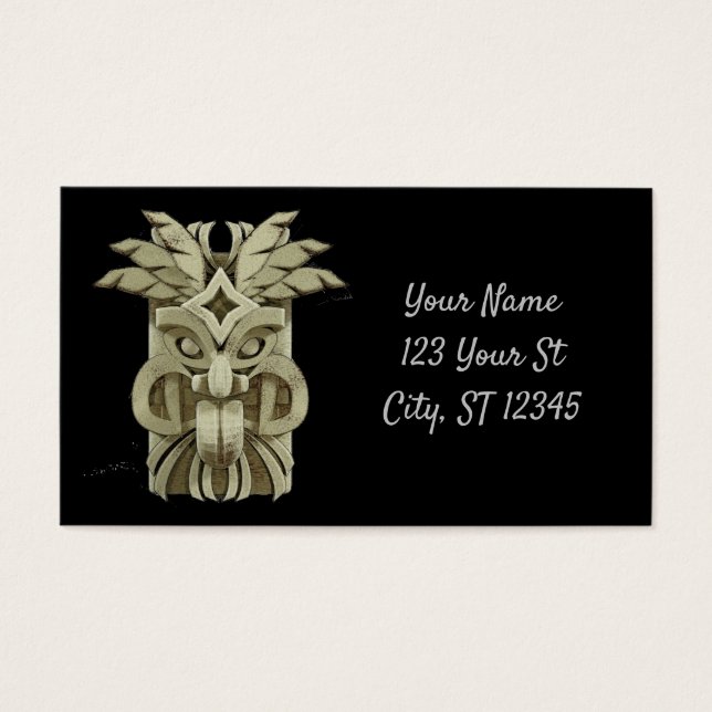 Carved Tiki Sculpture Thunder Visitkort (Framsidan)