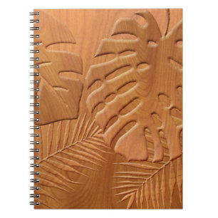 Carved Wood Foliage Faux Skriv ut Anteckningsbok