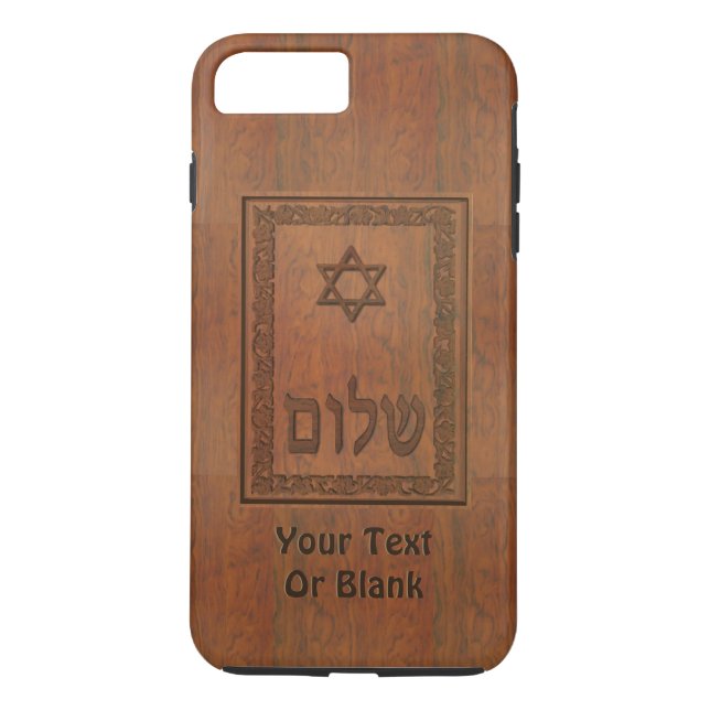 Carved Wood Shalom Case-Mate iPhone Skal (Baksida)