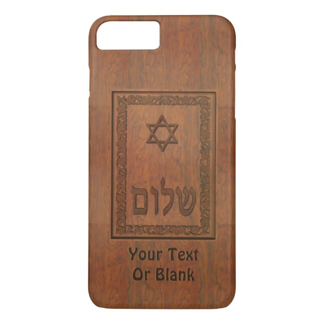 Carved Wood Shalom Case-Mate iPhone Skal (Baksida)