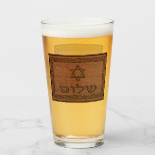 Carved Wood Shalom Glaskopp