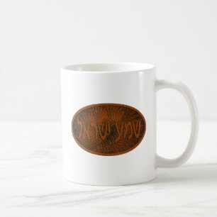 Carved Wood Shalom Kaffemugg