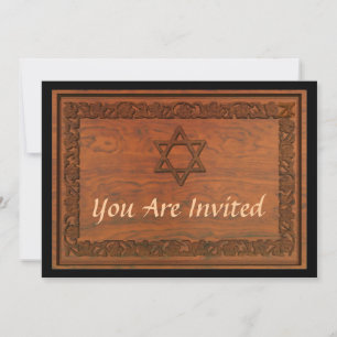 Carved Wood Star of David Inbjudningar