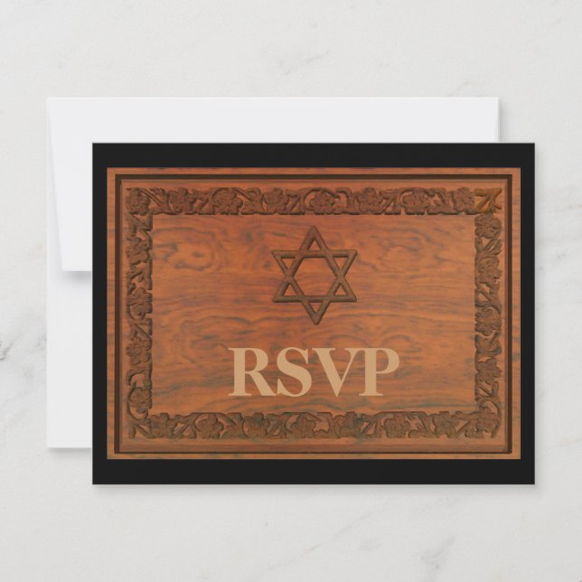 Carved Wood Star of David OSA Kort (Framsida)