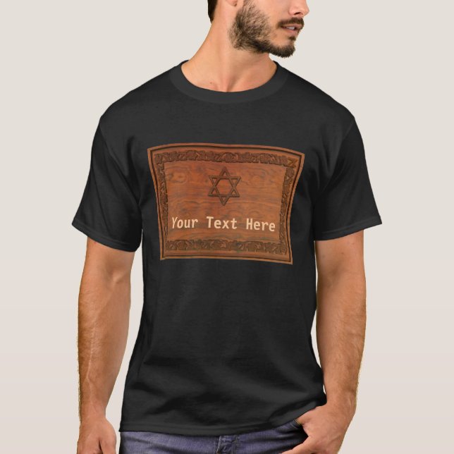 Carved Wood Star of David T-shirt (Framsida)
