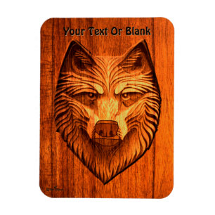 Carved Wood Varg Magnet