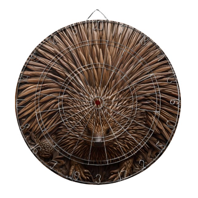 Carved Wooden Australian Echidna Print Darttavla (Framsidan)