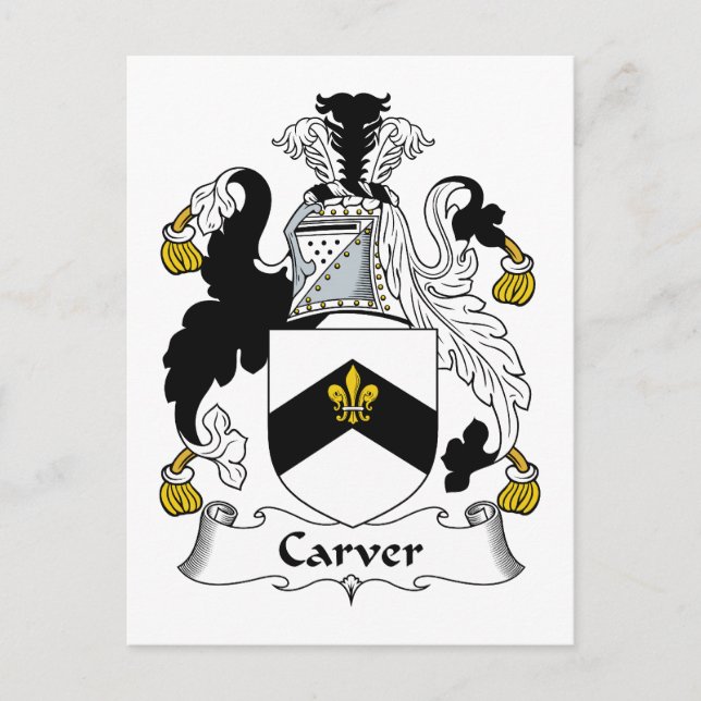 Carver Family Crest Vykort (Framsida)