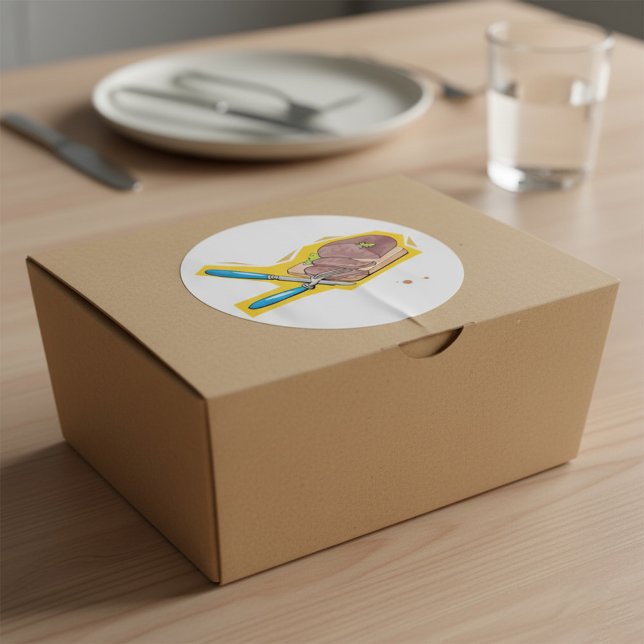 Carving Kött Runt Klistermärke (Skapare uppladdad)