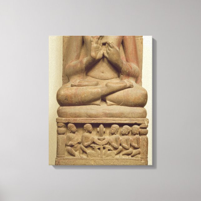 Carving of Buddha i attityden att predika en s.k. Canvastryck (Framsida)