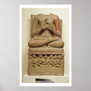 Carving of Buddha i attityden att predika en s.k. Poster