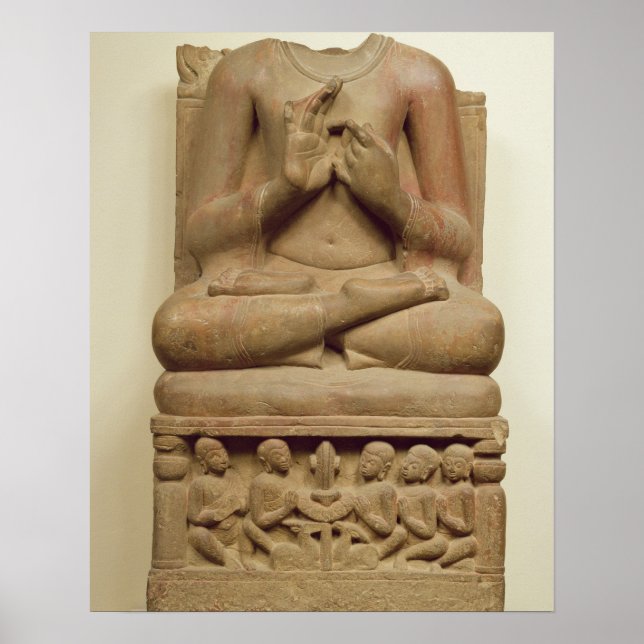 Carving of Buddha i attityden att predika en s.k. Poster (Framsidan)