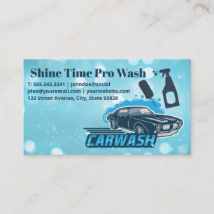Carwash Autos Städning Verktyg Visitkort