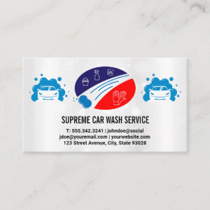 Carwash Bubbles-Logotyp Logotyp för Städning bil Visitkort