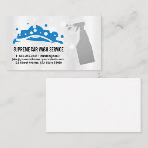 Carwash Bubbles-Logotyp   Spray Flaska Visitkort