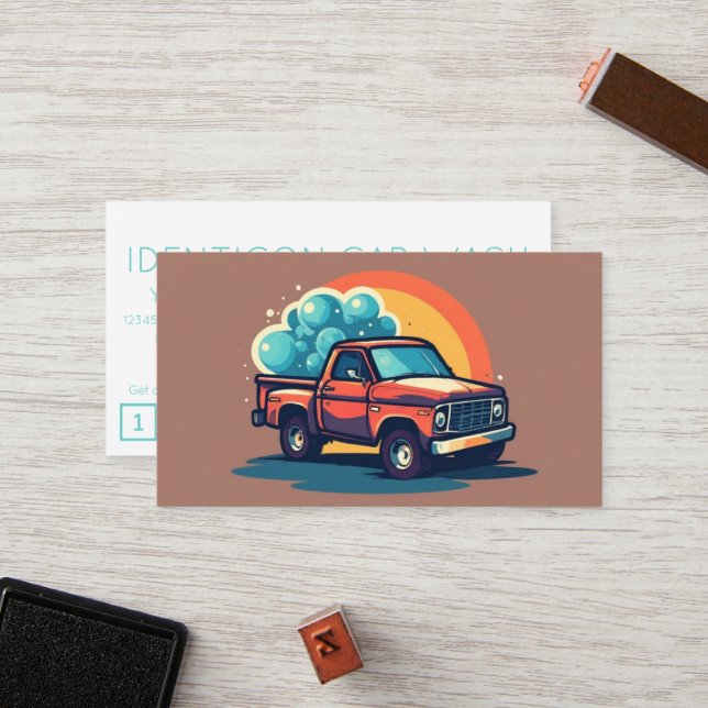 CARWASH customer loyalty punch card Lojalitetskort (Fram/Back In Situ)