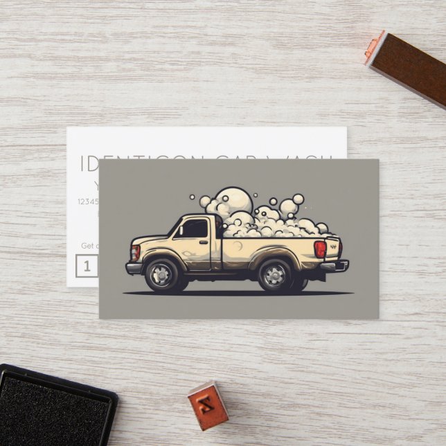 CARWASH customer loyalty punch card Lojalitetskort (Fram/Back In Situ)