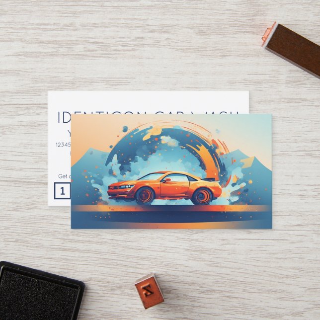 CARWASH customer loyalty punch card Lojalitetskort (Fram/Back In Situ)