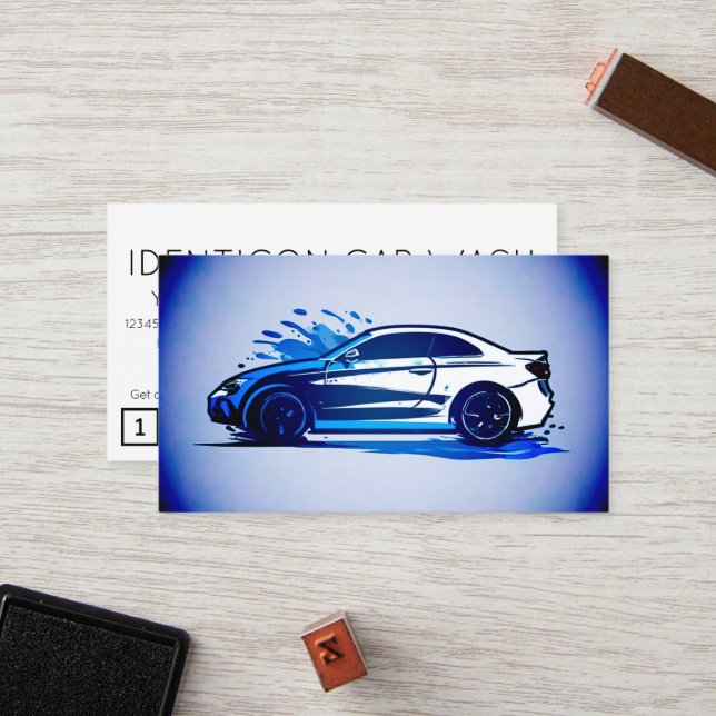 CARWASH customer loyalty punch card Lojalitetskort (Fram/Back In Situ)