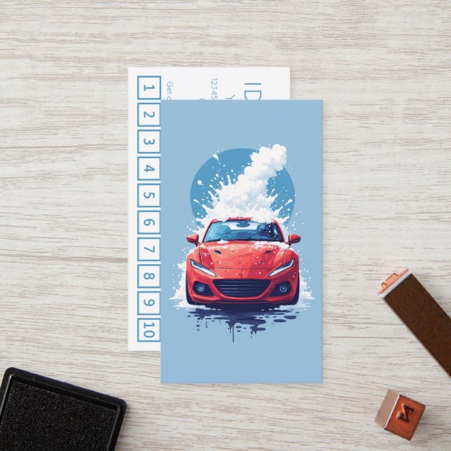 CARWASH customer loyalty punch card Lojalitetskort (Fram/Back In Situ)