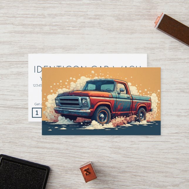 CARWASH customer loyalty punch card Lojalitetskort (Fram/Back In Situ)